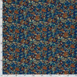 Viskose Popeline Farbtupfen - indigo