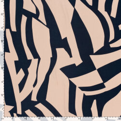 Viskose Popeline Abstract - dunkelblau