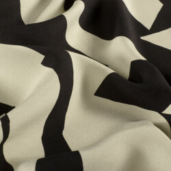 Viskose Popeline Abstract - schwarz