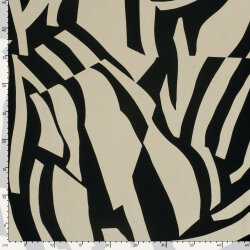 Viskose Popeline Abstract - schwarz