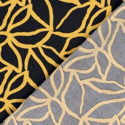 Viskose Nylon Ottoman Blätter - senfgelb
