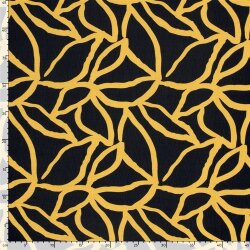 Viskose Nylon Ottoman Blätter - senfgelb