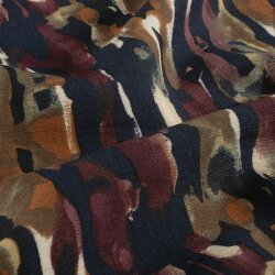 Viskose Nylon Ottoman bunte Streifen - dunkelblau