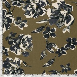 Viskose Nylon Ottoman Blumen