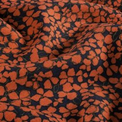Viskose Nylon Ottoman Blumen - dunkelblau