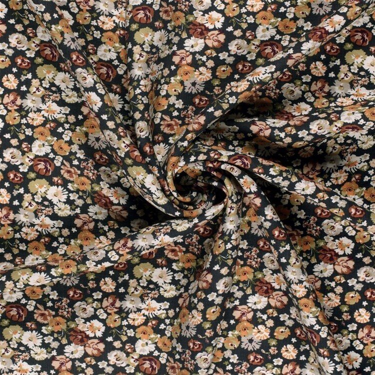 Viskose Nylon Ottoman Blumen