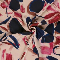 Satin Duchesse Blumen - dunkelblau