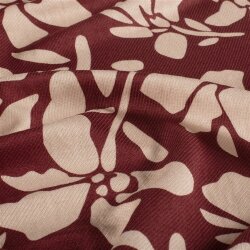 Viskose Nylon Jersey Twill Blumen