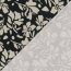 Viskose Nylon Jersey Twill Blumen - schwarz