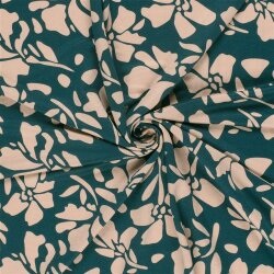 Viskose Nylon Jersey Twill Blumen
