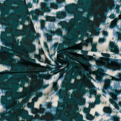 Viskose Nylon Jersey Twill wilde Tupfen - dunkelgrün