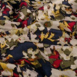 Viskose Nylon Jersey Twill Blumen