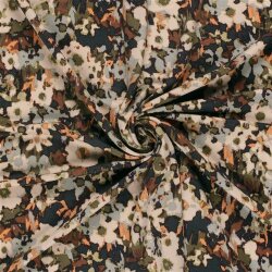 Viskose Nylon Jersey Twill Blumen