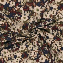 Viskose Nylon Jersey Twill Blumen