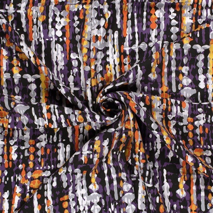 Viskose Twill Klecks Streifen - dunkelgrün
