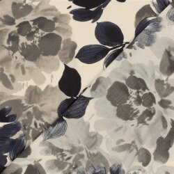 Viskose Crêpe Blumen - creme