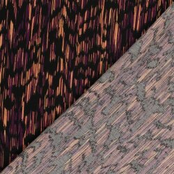 Viskose Nylon Crêpe Gestrichelte Muster - aubergine