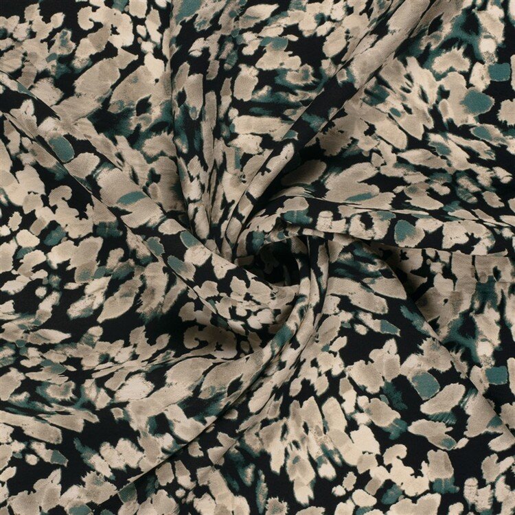 Viskose Nylon Crêpe kleine Kleckse - grün