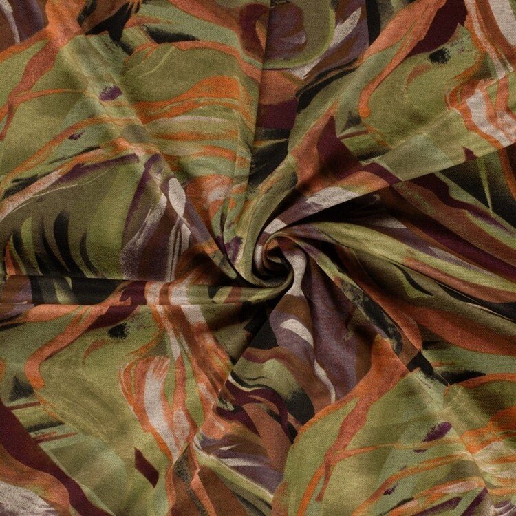 Polyester Viskose Mix Farbrausch - ziegelrot