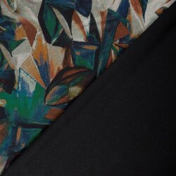 Polyester Viskose Mix gemalte Formen - grün