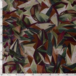 Polyester Viskose Mix gemalte Formen - ziegelrot
