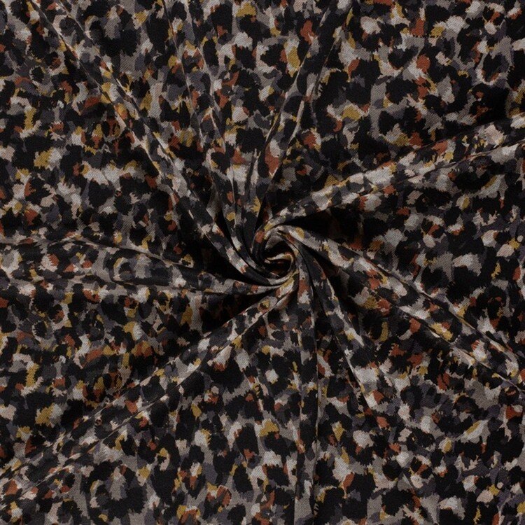 Polyester Viskose Mix Tupfen - ocker