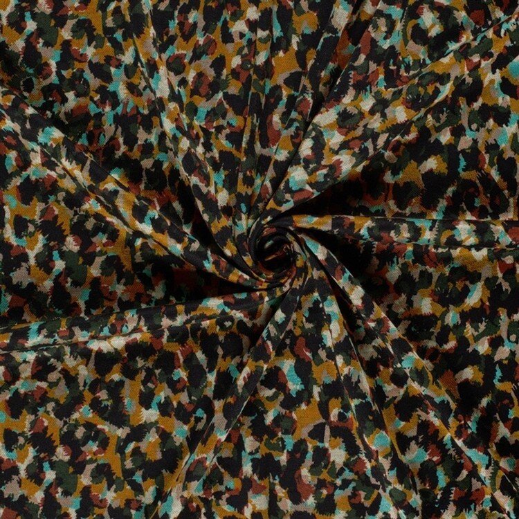 Polyester Viskose Mix Tupfen - dunkelgrün