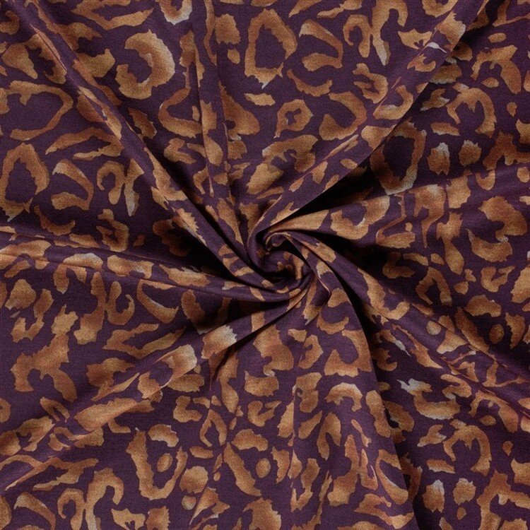 Polyester Viskose Mix Leolook - aubergine/rost