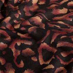 Polyester Viskose Mix Leolook - schwarz/ziegelbraun