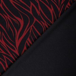 Polyester Viskose Mix Wellen Streifen - dunkelrot