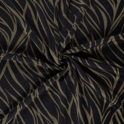 Polyester Viskose Mix Wellen Streifen - kaltbraun