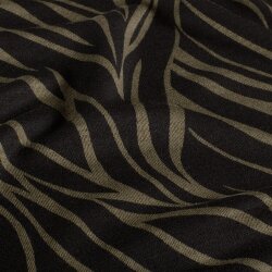 Polyester Viskose Mix Wellen Streifen - kaltbraun