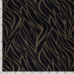 Polyester Viskose Mix Wellen Streifen - kaltbraun