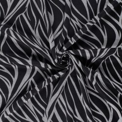 Polyester Viskose Mix Wellen Streifen - schwarz