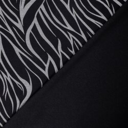 Polyester Viskose Mix Wellen Streifen - schwarz
