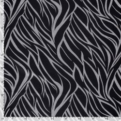 Polyester Viskose Mix Wellen Streifen - schwarz