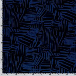 Polyester Viskose Mix Streifen Formen - indigo