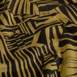 Polyester Viskose Mix Streifen Formen - ockergelb