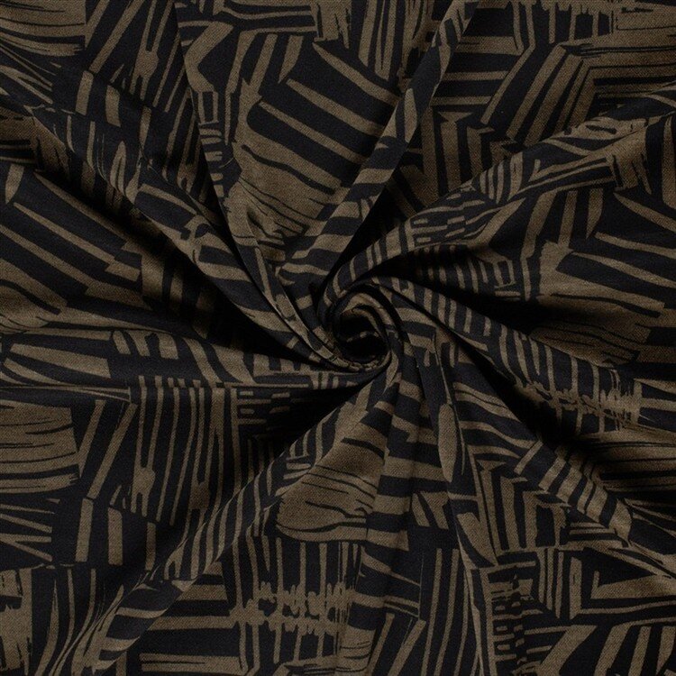 Polyester Viskose Mix Streifen Formen - kaltbraun