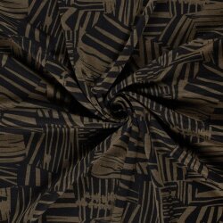 Polyester Viskose Mix Streifen Formen - kaltbraun