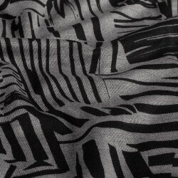 Polyester Viskose Mix Streifen Formen - schwarz