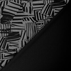Polyester Viskose Mix Streifen Formen - schwarz