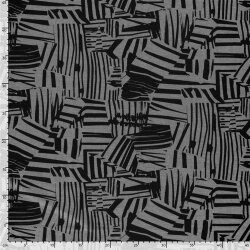 Polyester Viskose Mix Streifen Formen - schwarz