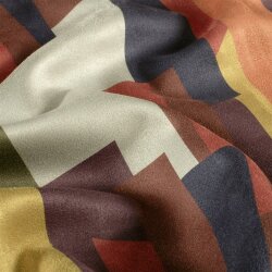 Wildleder Imitat eckige Formen - ziegelrot