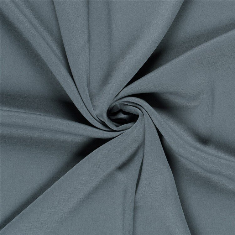 Polyester Viskose Jersey Uni - schattenblau