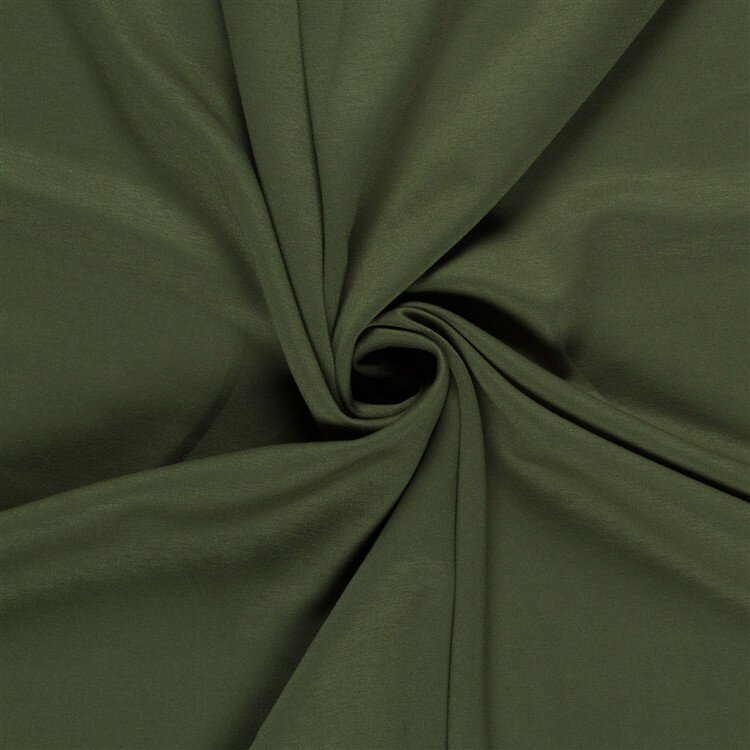 Polyester Viskose Jersey Uni - moosgrün