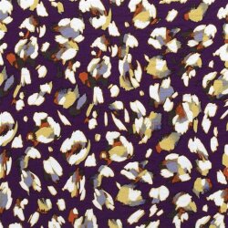 Viskose Nylon Crêpe getupftes Leo - schwarz