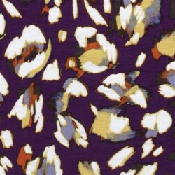Viskose Nylon Crêpe getupftes Leo - schwarz