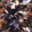 Viskose Nylon Crêpe Blumen - dunkelblau