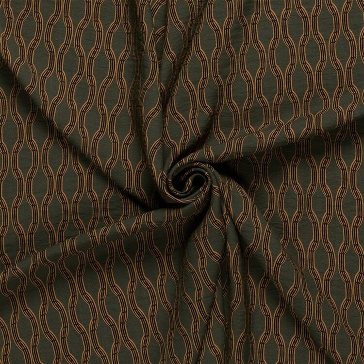 Viskose Nylon Crêpe Wabenmuster - dunkeloliv